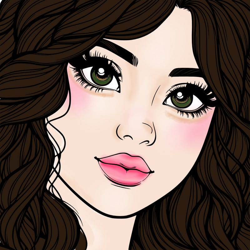 beautiful realistic girl close up to the camera with wavy hair,