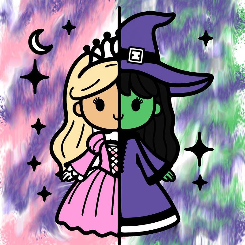 split princess and witch