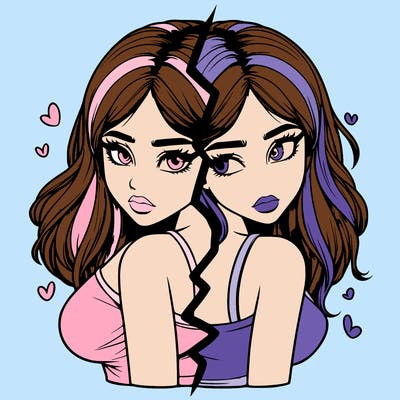 realistic girl split