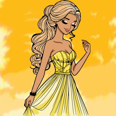 a realistic woman wearing an elegant dress