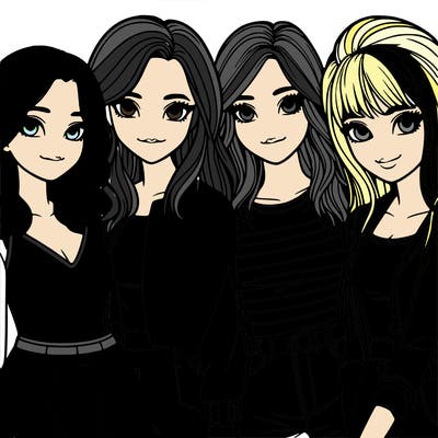 a group of girls realistic