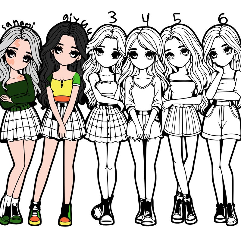 a group of girls realistic