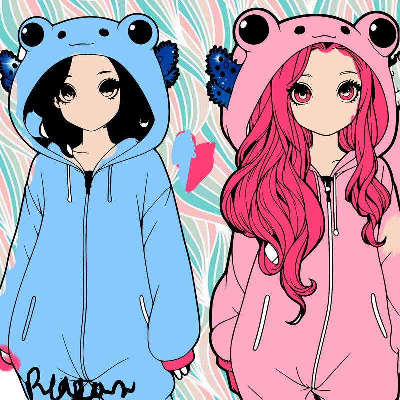 realistic girl in an axolotl wenzie