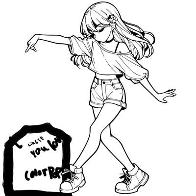 realistic girl danceing