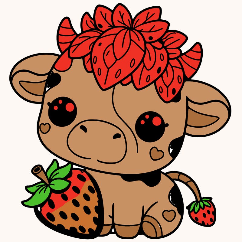cute strawberry cow