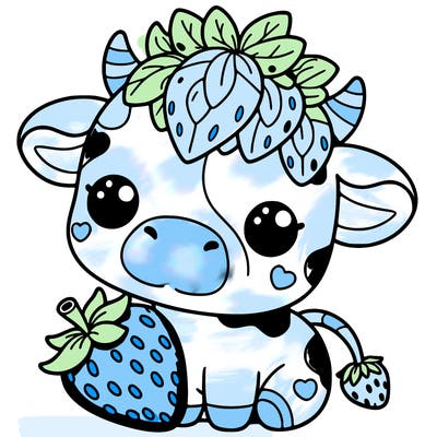 cute strawberry cow