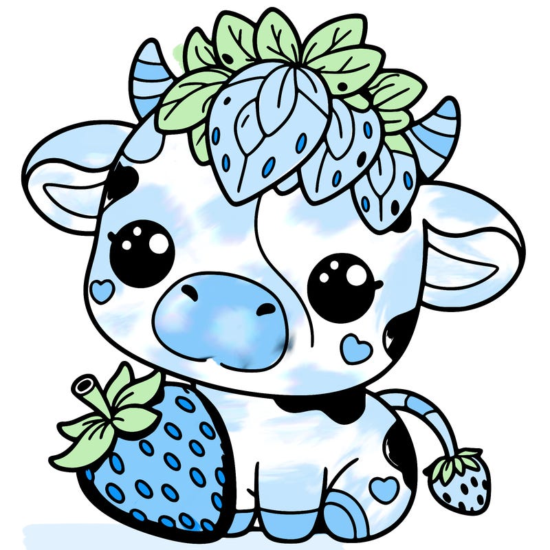 cute strawberry cow