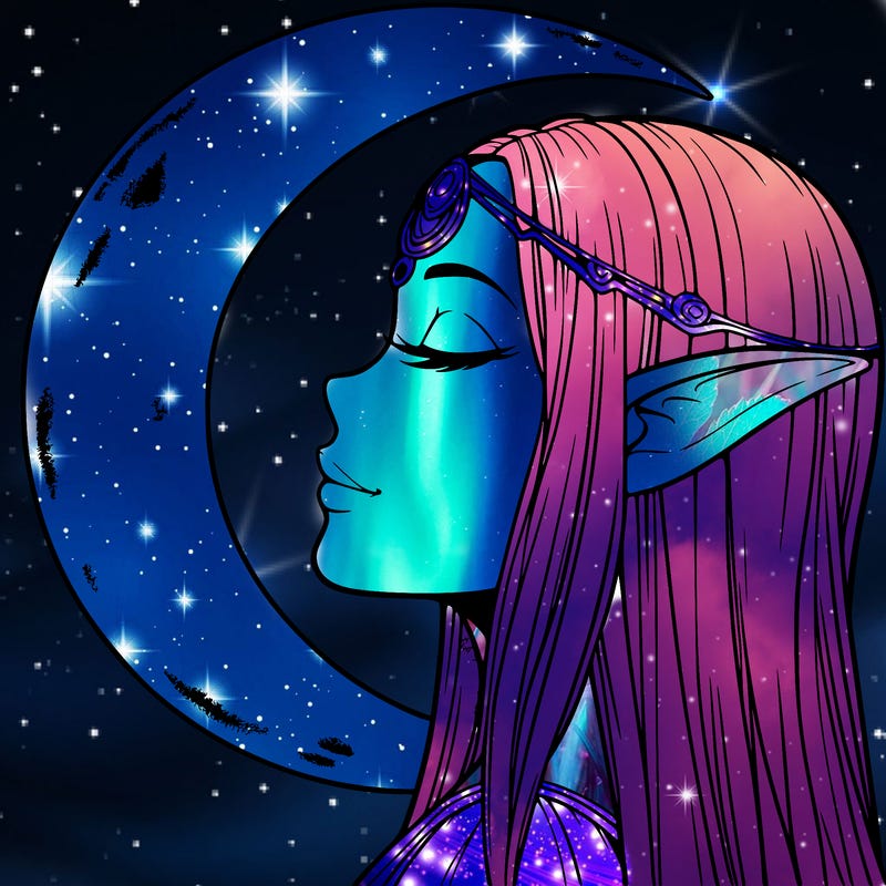 a realistic moon elf