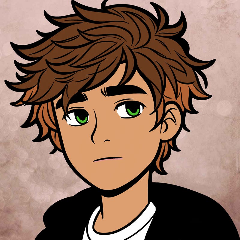 teen boy with messy hair