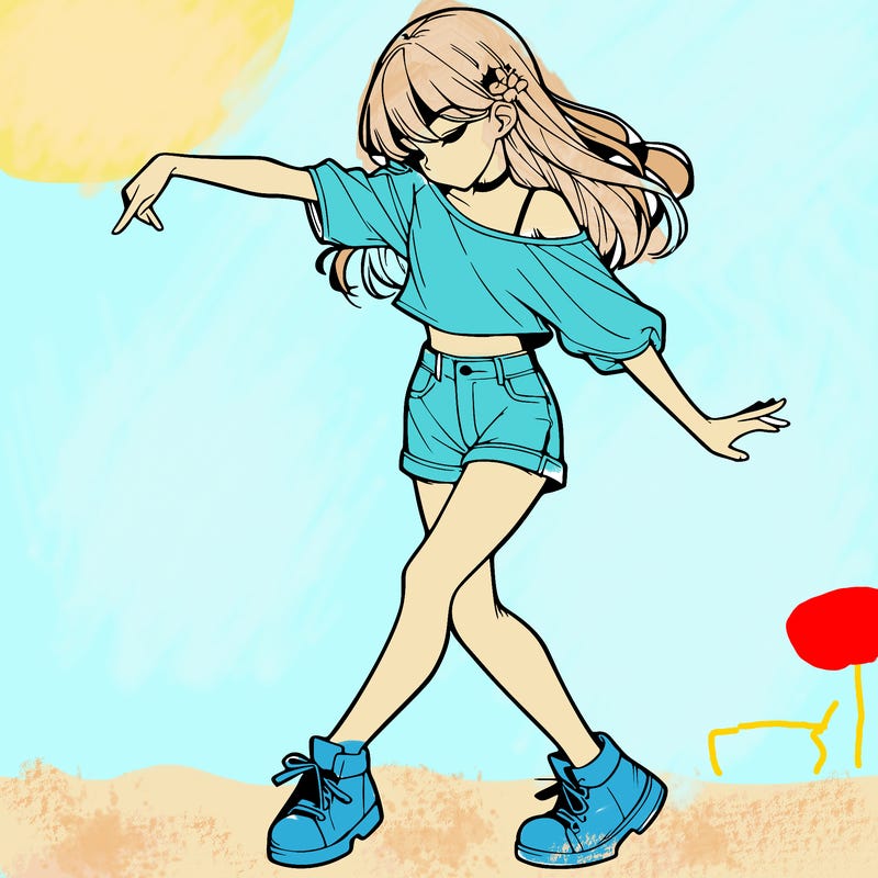 realistic girl danceing