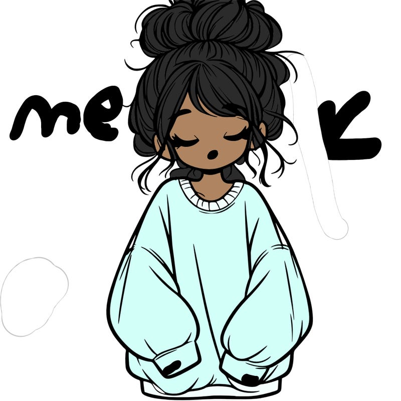 girl with baggy sweatshirt and messy bun