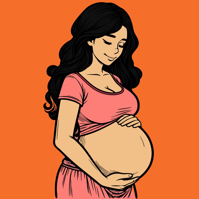 woman heavily pregnant realistic