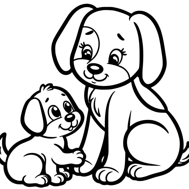 baby puppy and there mom