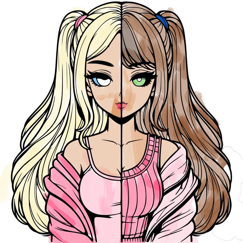 realistic girl split