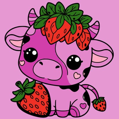 cute strawberry cow