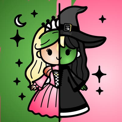 split princess and witch