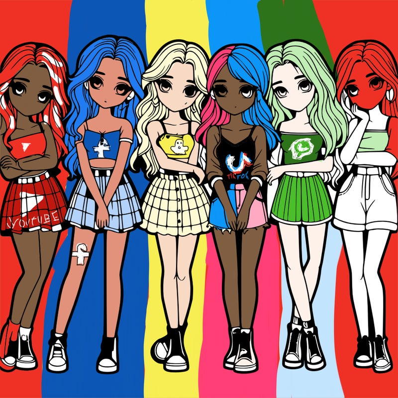 a group of girls realistic