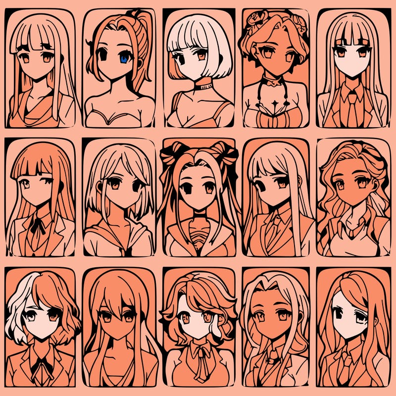 girls that look diffrent anime