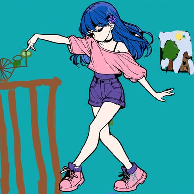 realistic girl danceing