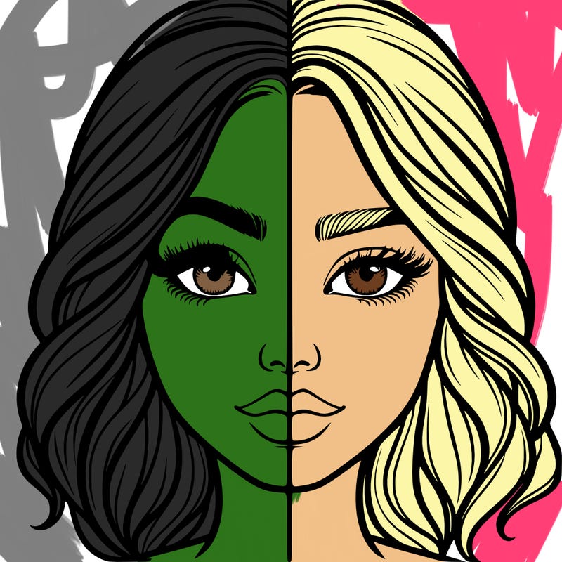 realistic girl split half