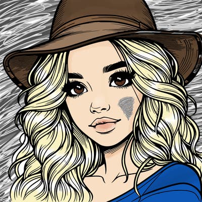 realistic girl with hat