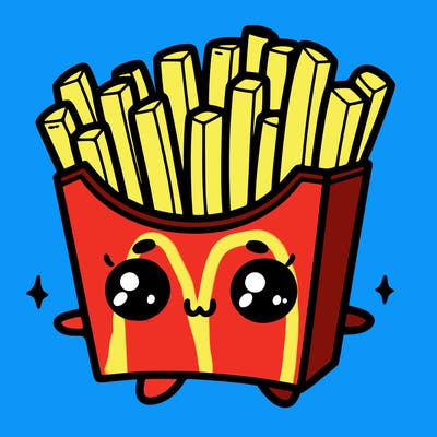 a cute. french fries