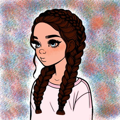 realistic girl with braids