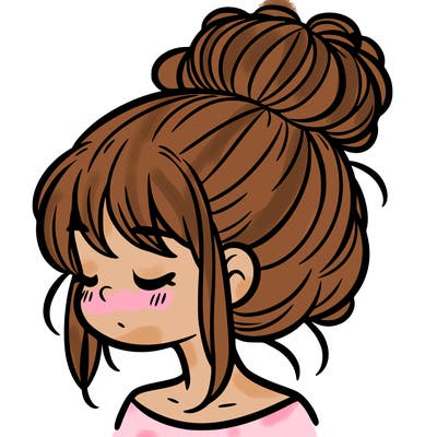 girl with hair bun