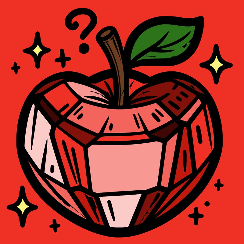 very shiny crystal apple