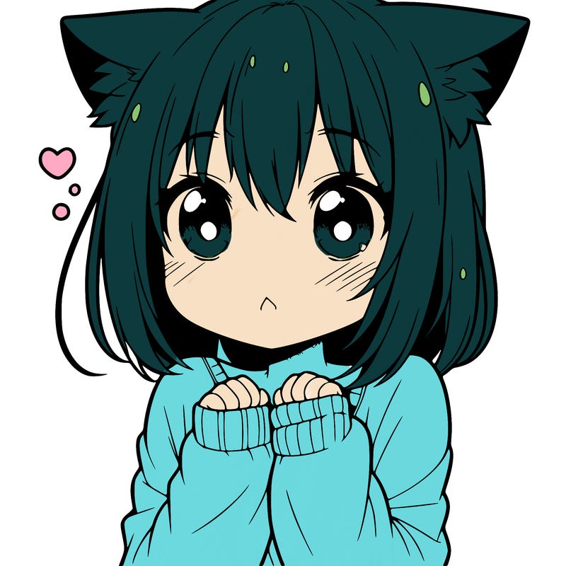 shy anime catgirl