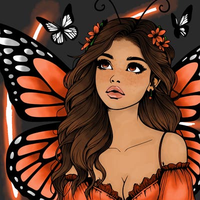 butterfly fairy realistic girl