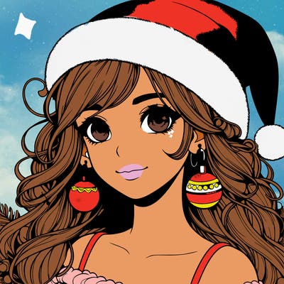 realistic christmas girl