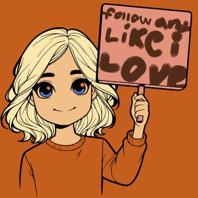 realistic girl holding up a sign