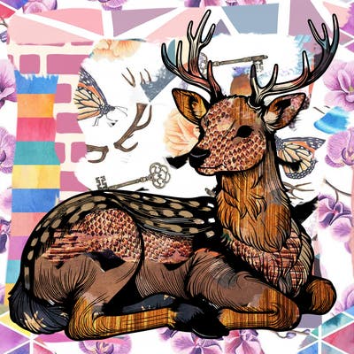 realistic deer with antlers