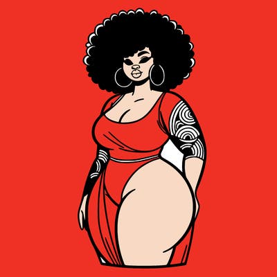 beautiful curvy plus size black girl