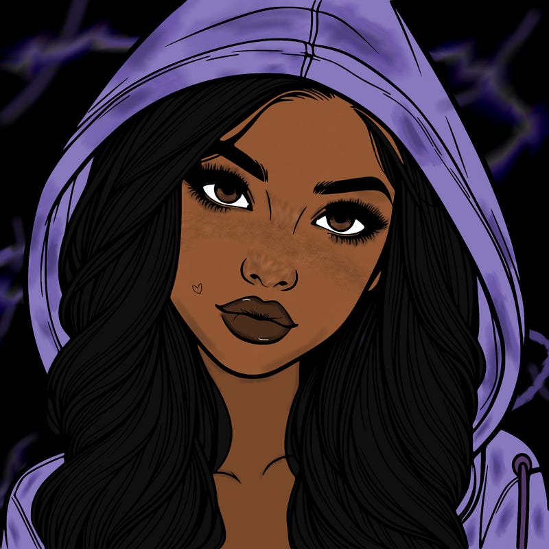 realistic beautiful girl with a hood on