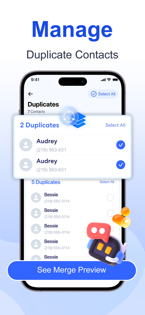 Turbo Cleaner: Clean Storage - Turbo Cleaner app screen showing duplicate contacts management and merging