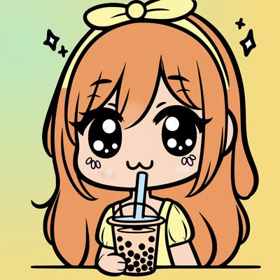 girl drinking boba