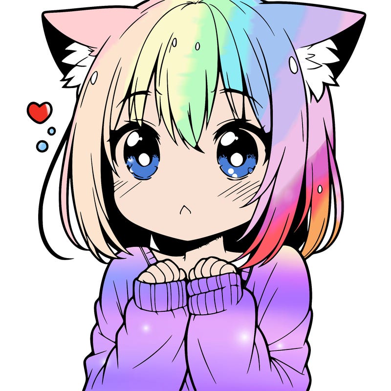 shy anime catgirl
