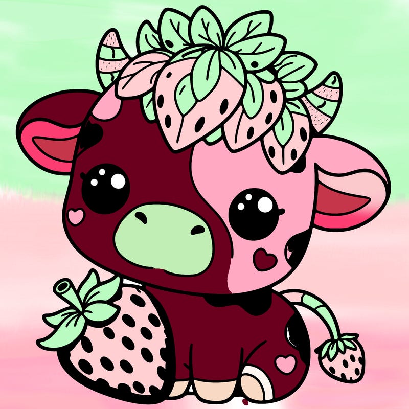 cute strawberry cow