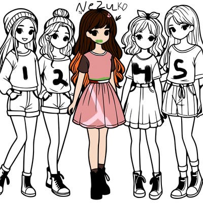 a group of five girls