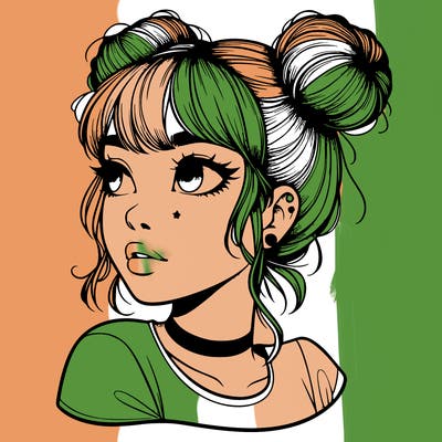 realistic girl with spacebuns