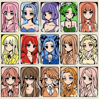 girls that look diffrent anime