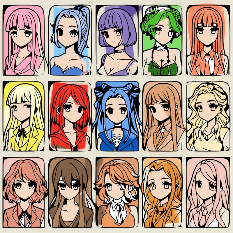 girls that look diffrent anime