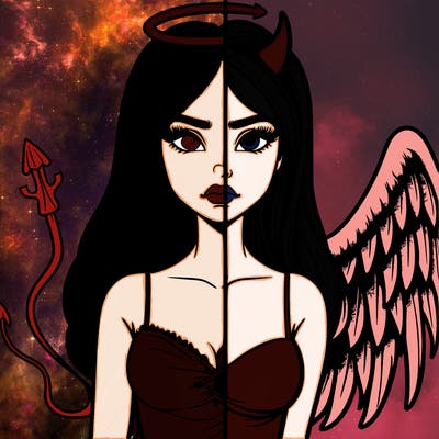 devil vs angel realistic girl