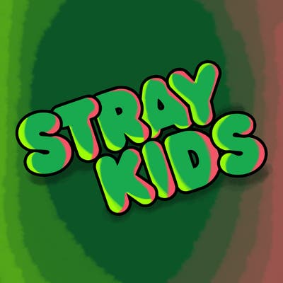 bubble letters saying stray kids