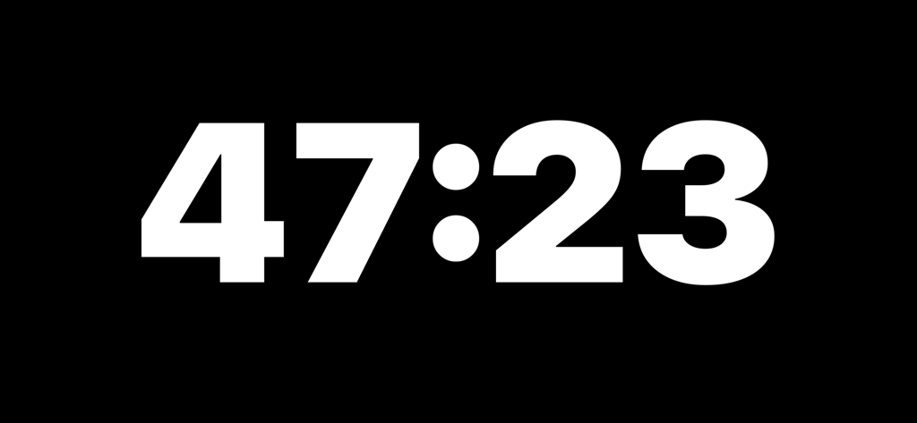 Big Swim Clock - Giant high-contrast digital timer display in landscape mode