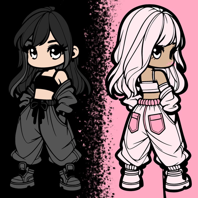 girl in crop top and baggy pants