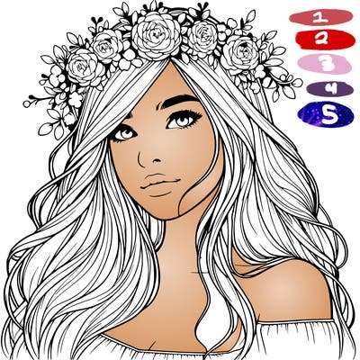 realistic girl with flower crown