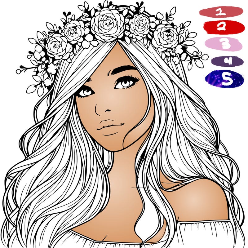 realistic girl with flower crown